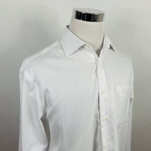 Pronto Uomo 16 36/37 Tall Classic Fit Non Iron Dress Shirt White 100% Cotton